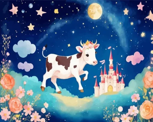 Cute Cow Nursery Style 5D Diamond Painting