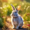 Cute Grey Hare 5D Diamond Painting