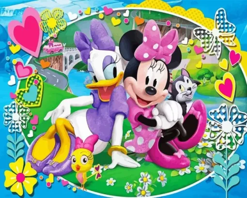 Cute Minnie Mouse And Daisy Duck 5D Diamond Painting