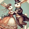 Dancing Rabbits 5D Diamond Painting