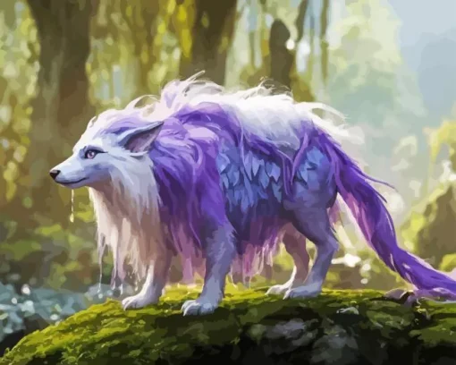 Elf Purple Wolf 5D Diamond Painting