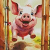 Excited Pig Art 5D Diamond Painting