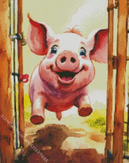 Excited Pig Art 5D Diamond Painting