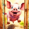 Excited Pig Art 5D Diamond Painting