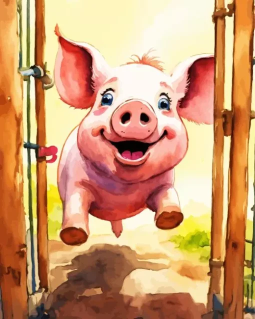 Excited Pig Art 5D Diamond Painting