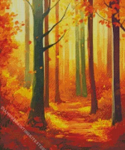 Fall Forest Illustration 5D Diamond Painting