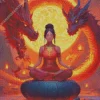 Female And Red Dragons 5D Diamond Painting