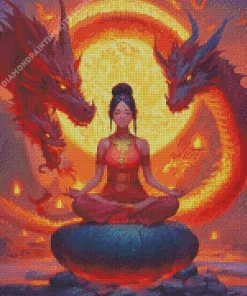 Female And Red Dragons 5D Diamond Painting