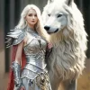 Female White Wolf Art 5D Diamond Painting