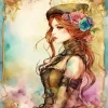 Floral Female Steampunk 5D Diamond Painting