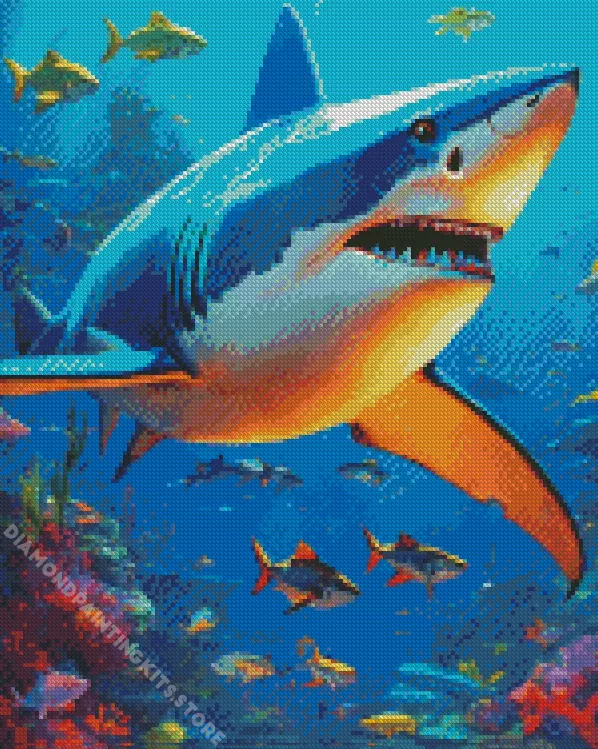 great white shark art Diamond Dotz