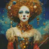 Lady And Planets 5D Diamond Painting