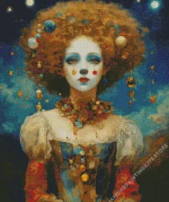 Lady And Planets 5D Diamond Painting