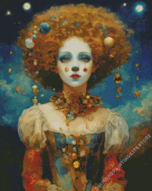 Lady And Planets 5D Diamond Painting