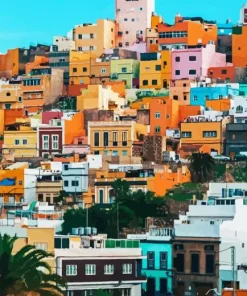 Las Palmas Colorful Houses 5D Diamond Painting