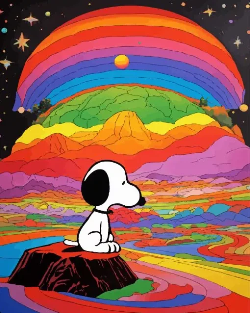 Lonely Snoopy Art 5D Diamond Painting