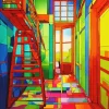 Rainbow House Room 5D Diamond Painting