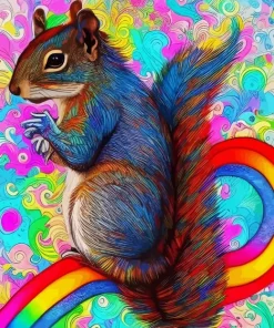 Rainbow Squirrel Animal 5D Diamond Painting