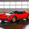 Red Lamborghini Miura Car 5D Diamond Painting