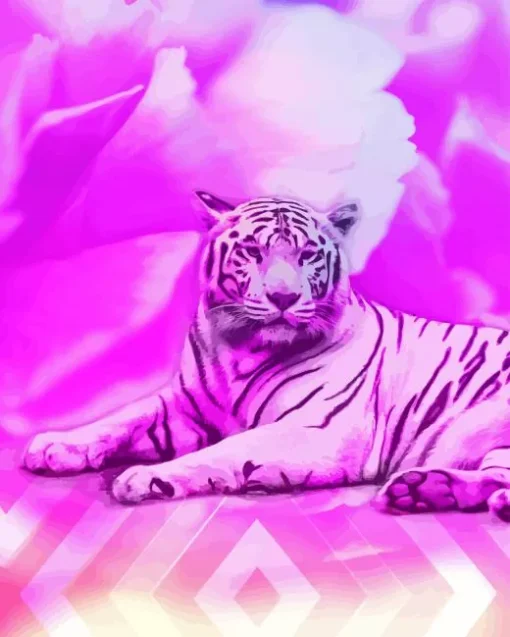 Tiger In Pink 5D Diamond Painting