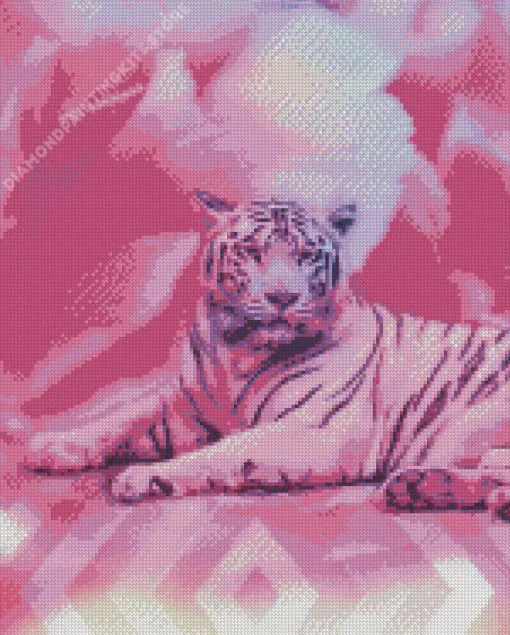 Tiger In Pink 5D Diamond Painting