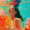 Woman Underwater 5D Diamond Painting