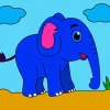 Cartoon Blue Elephant 5D Diamond Painting