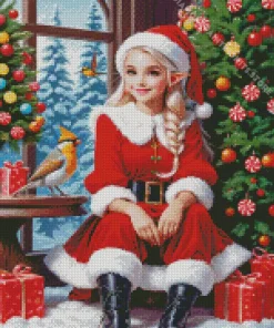 Christmas Blonde Elf 5D Diamond Painting