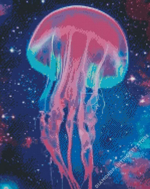 Galaxy Blue And Pink Jellyfish 5D Diamond Painting