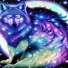 Galaxy Blue And Purple Wolf 5D Diamond Painting