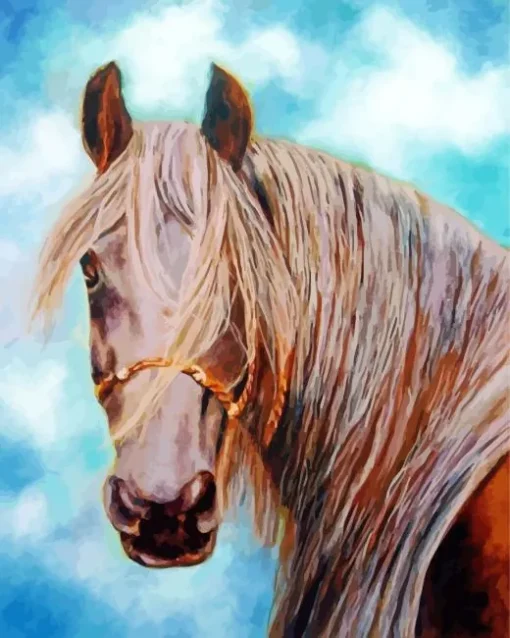 Horse With Blond Hair Art 5D Diamond Painting