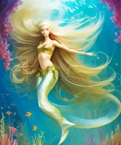 Blond Mermaid Underwater 5D Diamond Painting