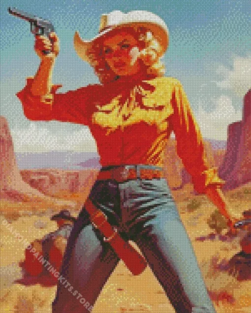 Blonde Cowgirl 5D Diamond Painting