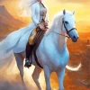 Blonde Girl And Horse 5D Diamond Painting