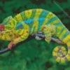 Blue And Green Chameleon 5D Diamond Painting