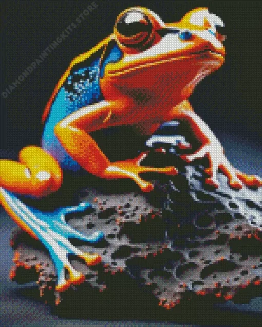 Blue And Orange Frog 5D Diamond Painting