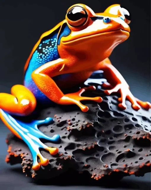 Blue And Orange Frog 5D Diamond Painting