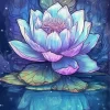 Blue And Purple Lotus Flower 5D Diamond Painting