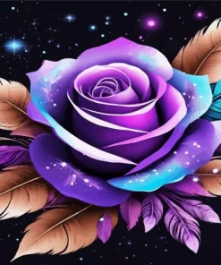 Blue And Purple Rose 5D Diamond Painting