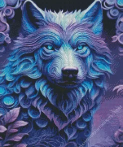 Blue And Purple Wolf 5D Diamond Painting