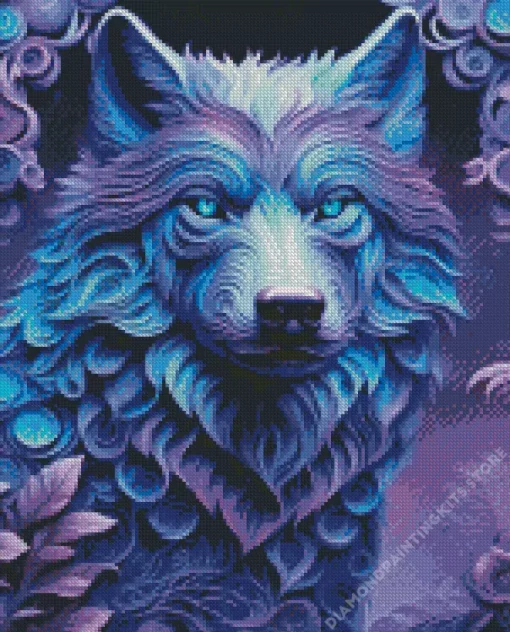 Blue And Purple Wolf 5D Diamond Painting