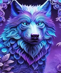 Blue And Purple Wolf 5D Diamond Painting