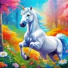 Blue And White Unicorn 5D Diamond Painting