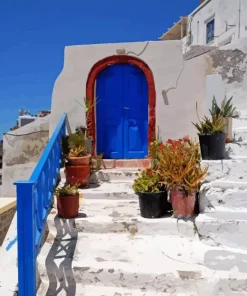 Blue Door Greece 5D Diamond Painting