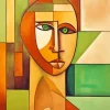 Brown Face Cubism 5D Diamond Painting