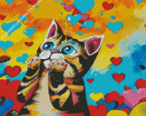 Cat In Love Art 5D Diamond Painting