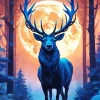 Cool Full Moon Deer 5D Diamond Painting