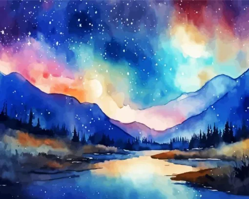 Cool Galaxy Landscape Art 5D Diamond Painting