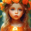 Cute Girl And Flower 5D Diamond Painting