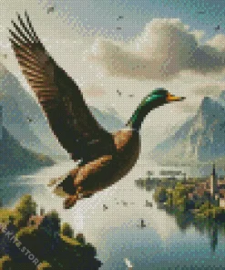 Duck Flying Through The Air 5D Diamond Painting